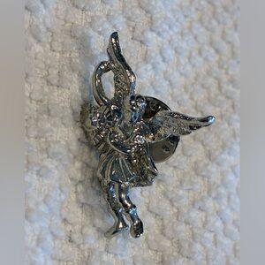 Kirk’s Folly Silver Angel with heart  Pin